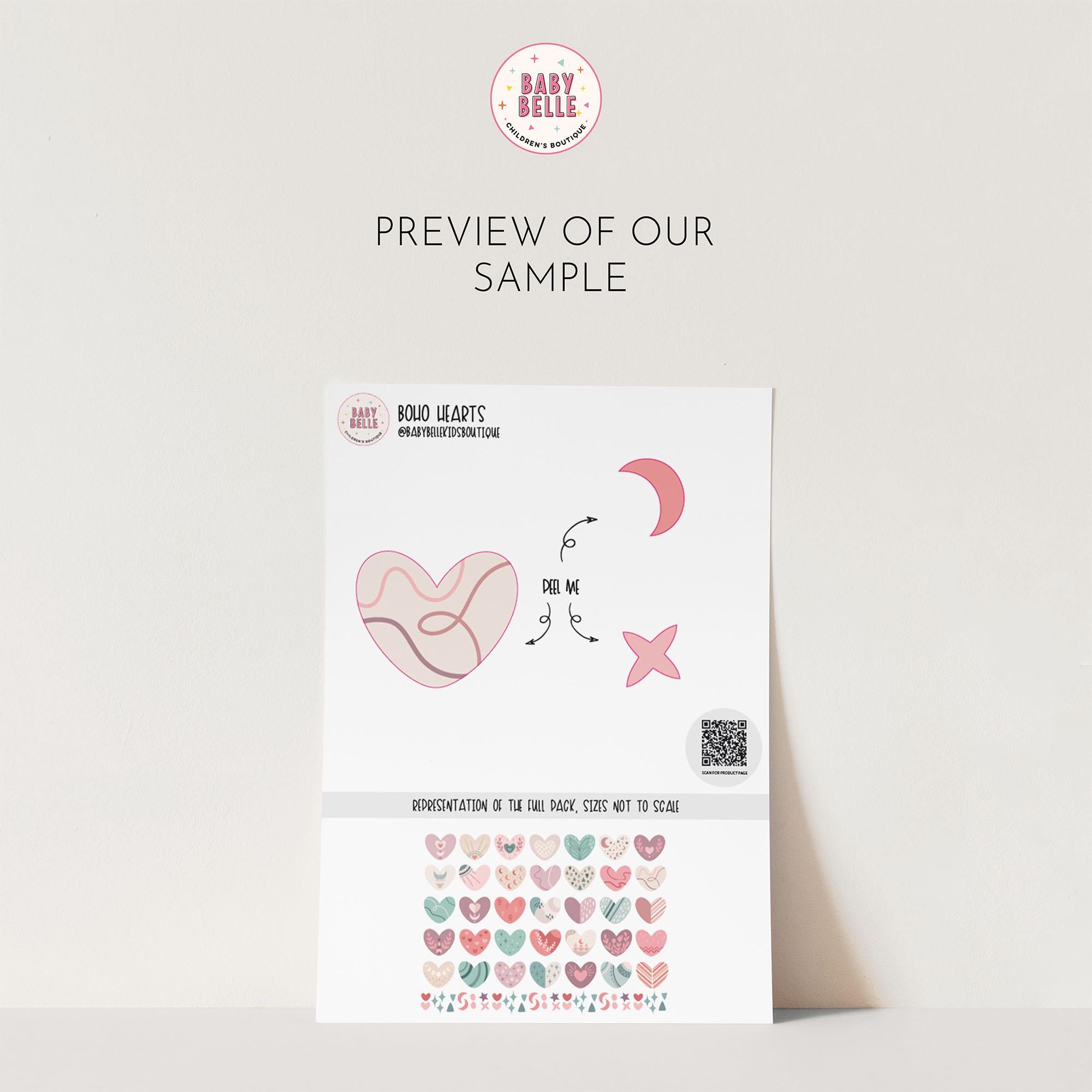 Boho Hearts Wall Decals, Nursery Decor, Removable Wall Stickers, Polka Dot Decals, Peel and Stick, Lion, Valentines Day