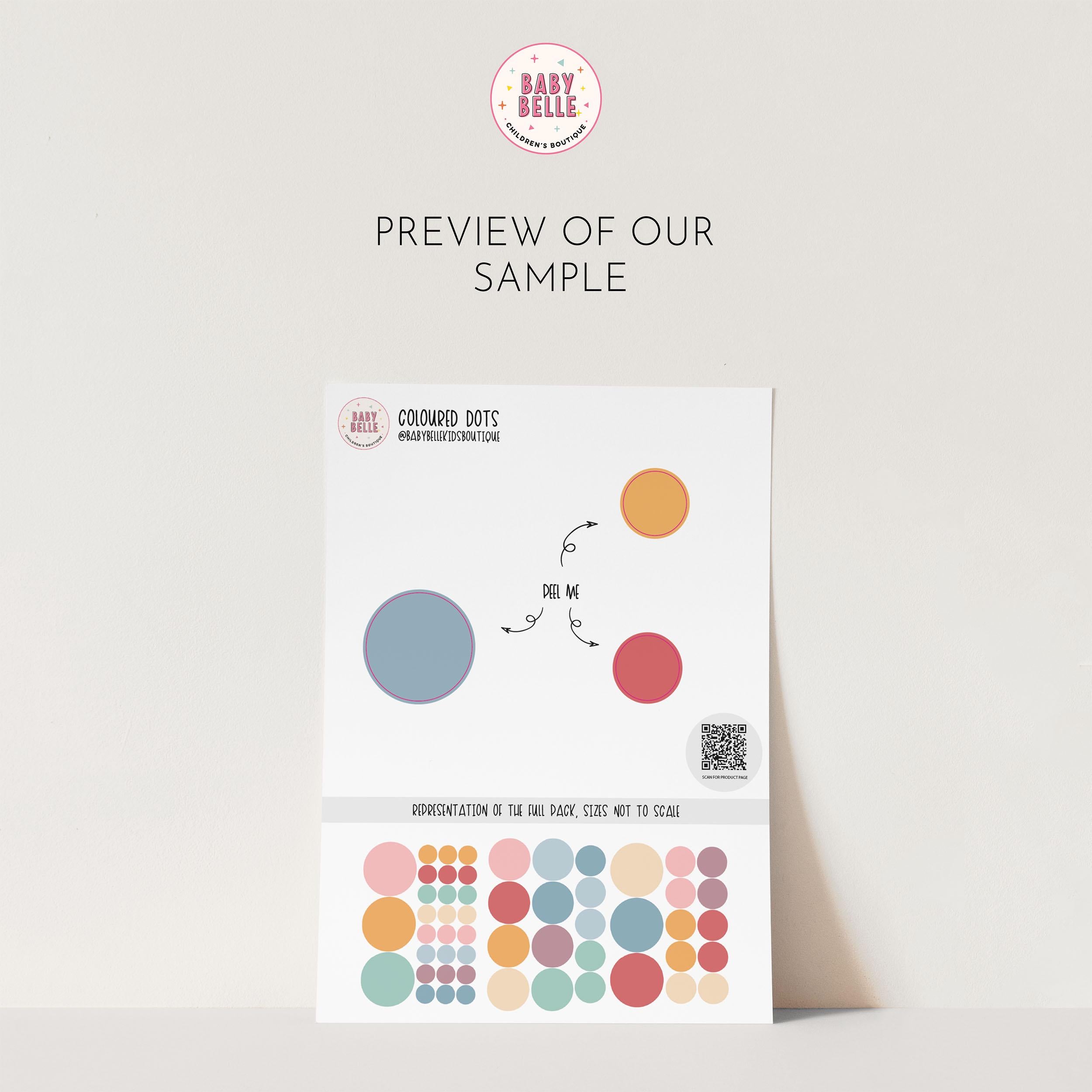 Coloured Dots Wall Decals, Spot Nursery Stickers, Bright Boho Removable Wall Decals, Polka Dot Mural, Peel and Stick