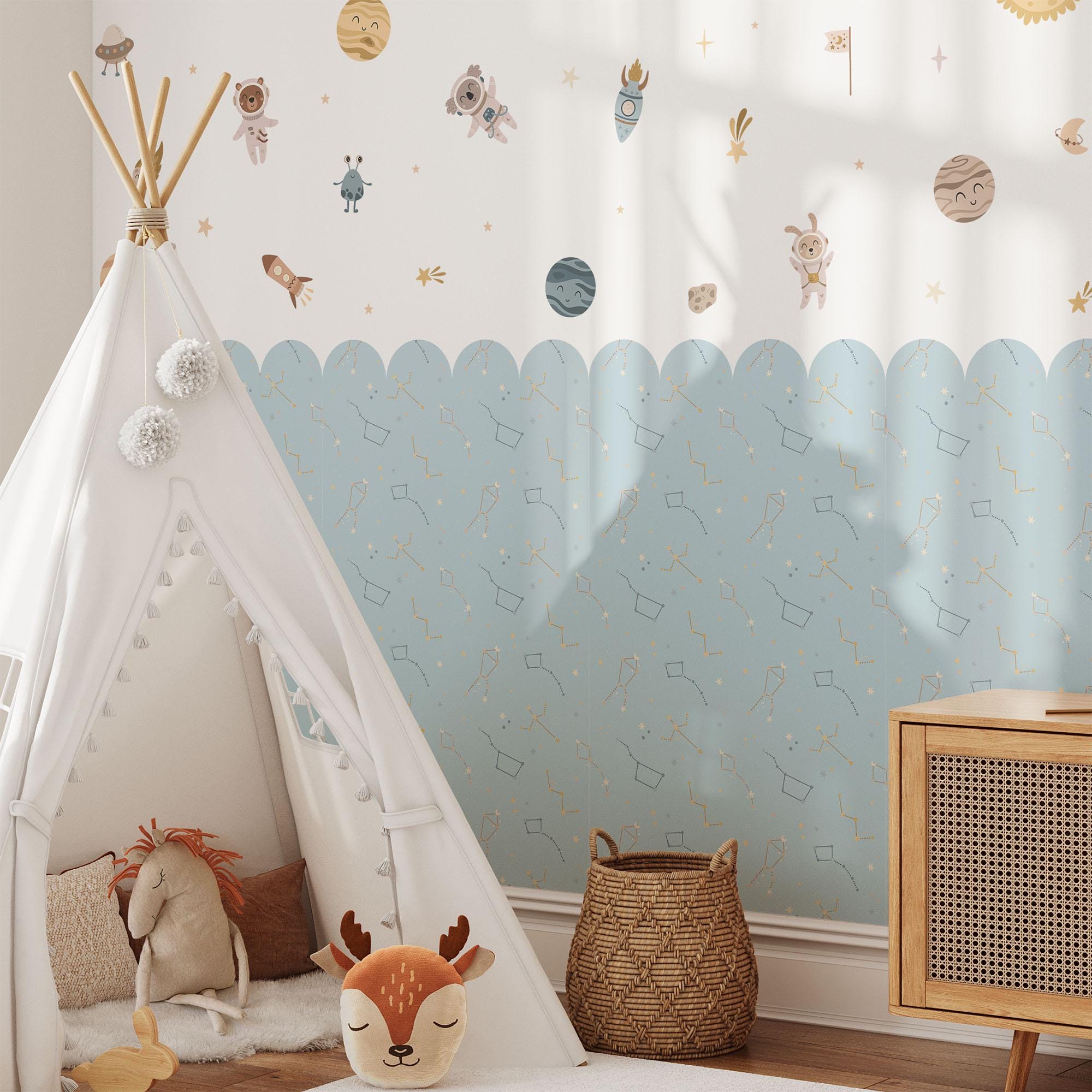 Space Wall Decals, Solar System Nursery Decor, Removable Planet Wall Stickers, Polka Dot Decals, Peel and Stick, Planets, Valentines Day