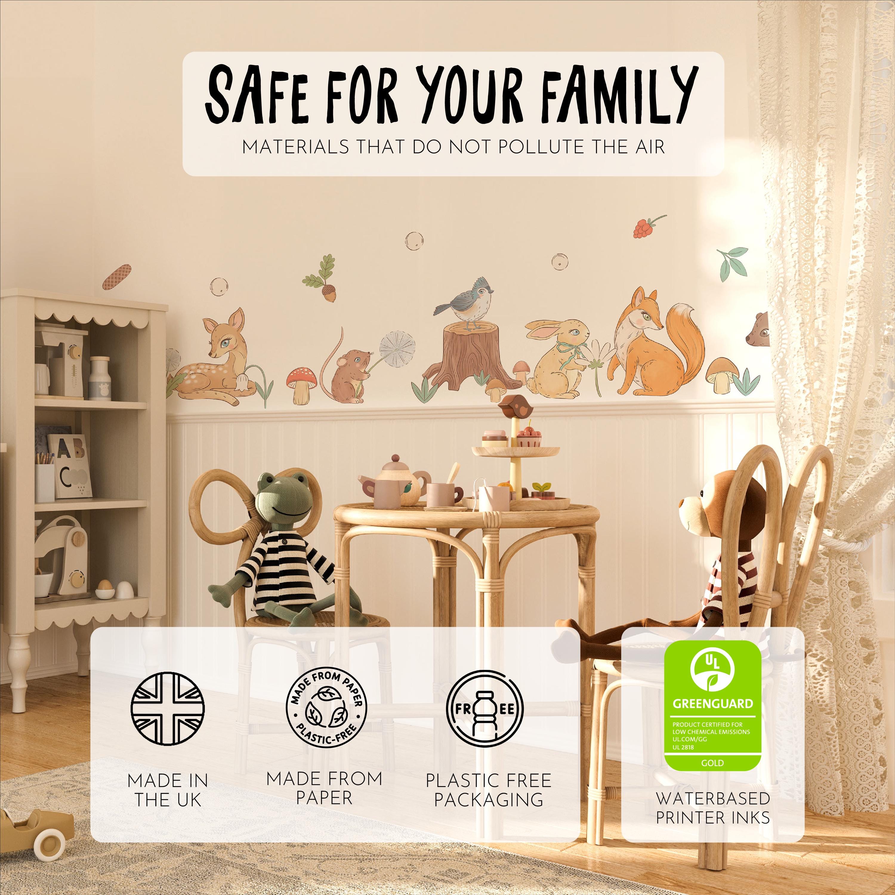 Woodland Animals Wall Decals: Peel & Stick Nursery Decor