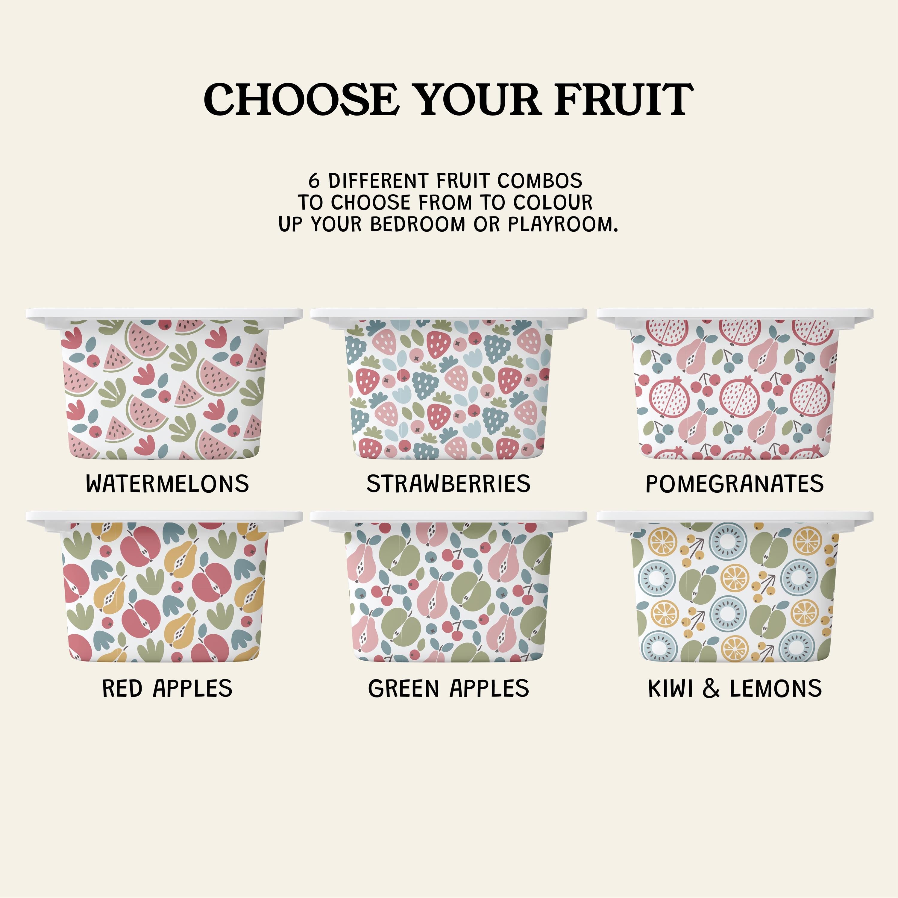 IKEA Trofast Box Fruit Stickers Multicoloured | Removable Playroom Organisation Labels | Scandi Kids Decor