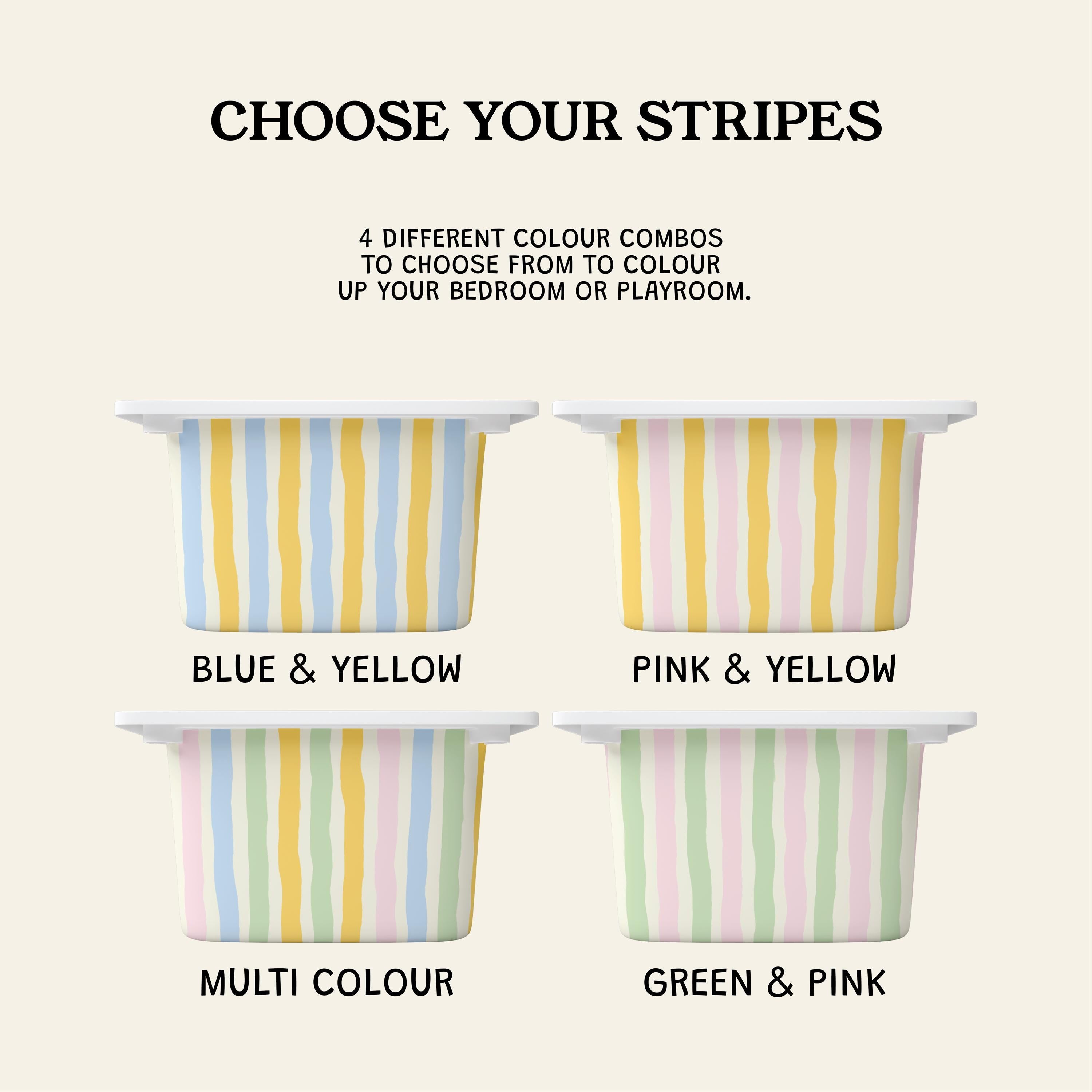 IKEA Trofast Wavy Stripes Box Stickers Multicoloured | Removable Playroom Organisation Labels | Scandi Kids Decor