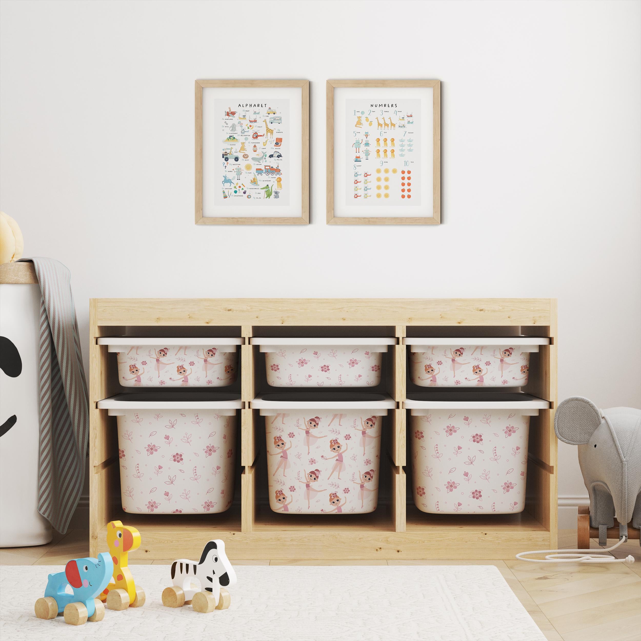IKEA Trofast Floral Ballet Dancer Box Stickers | Removable Playroom Organisation Labels | Scandi Kids Decor