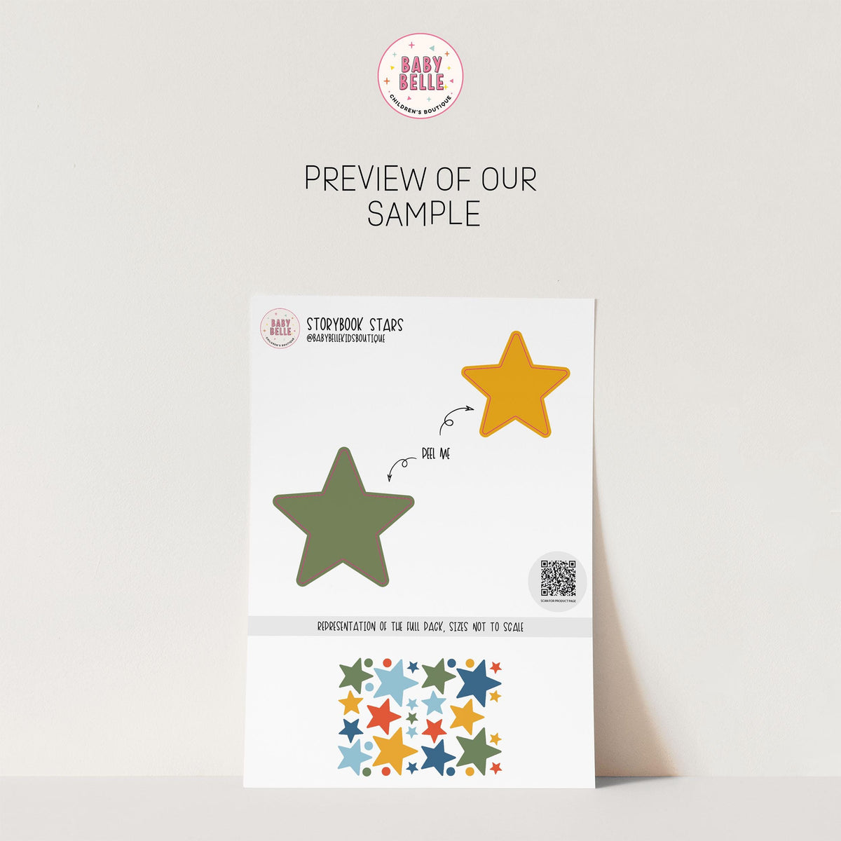 Storybook Star Wall Stickers , Multicolour Baby Nursery Decor , Childrens Bedroom