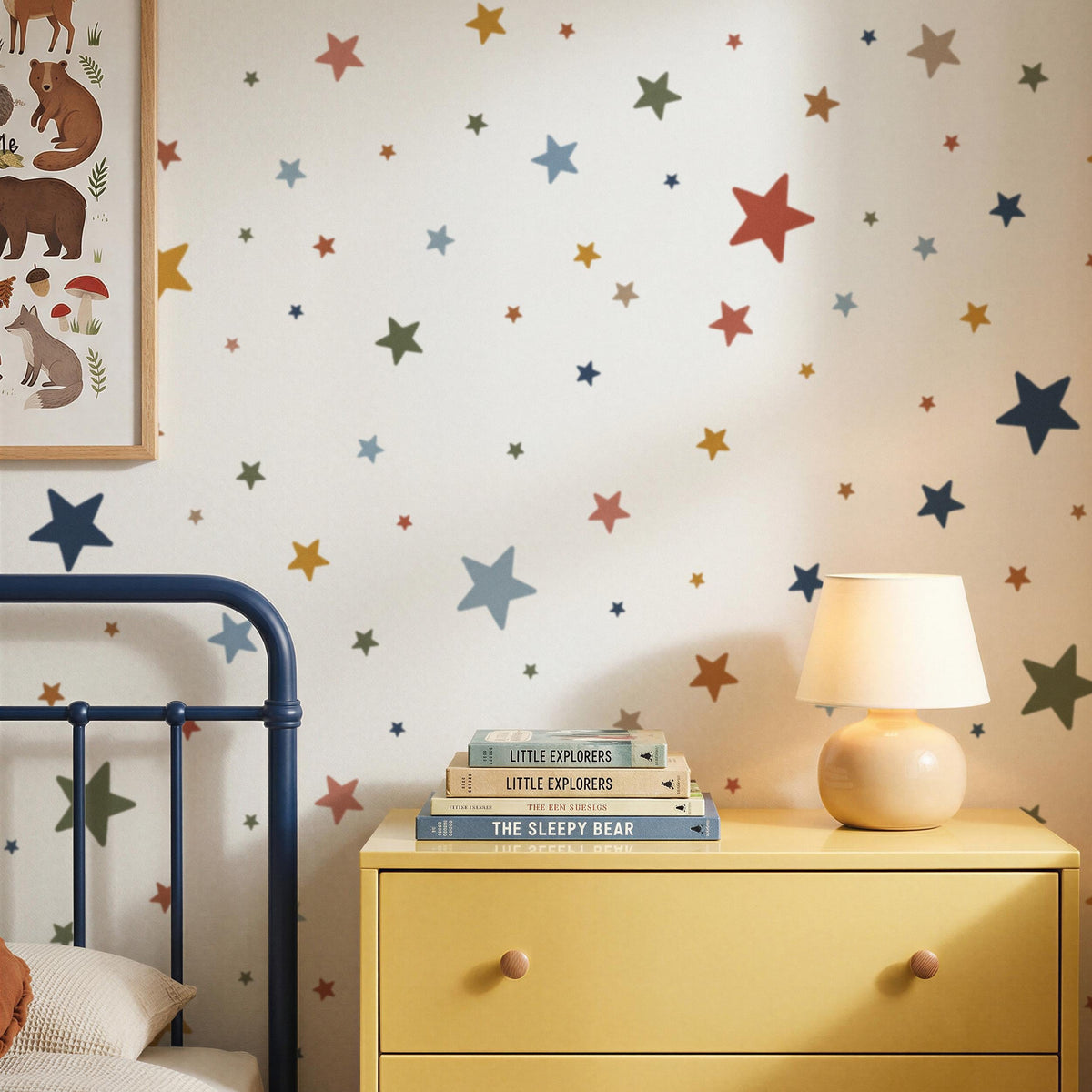 Storybook Star Wall Stickers , Multicolour Baby Nursery Decor , Childrens Bedroom