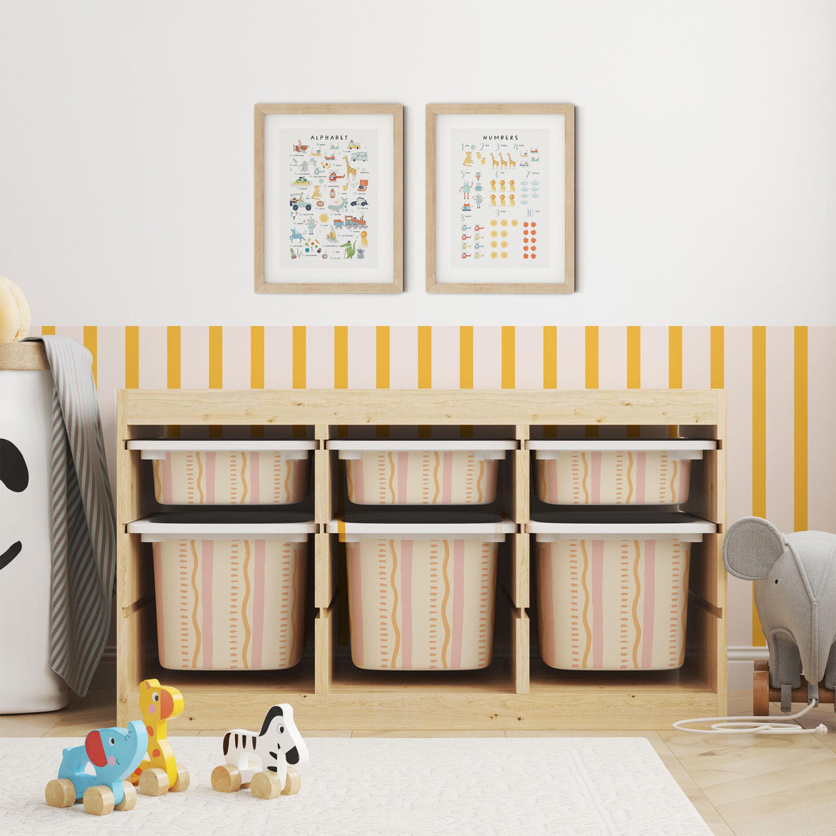 IKEA Trofast Wavy Days Box Stickers Scalloped | Removable Playroom Organisation Labels | Scandi Kids Decor