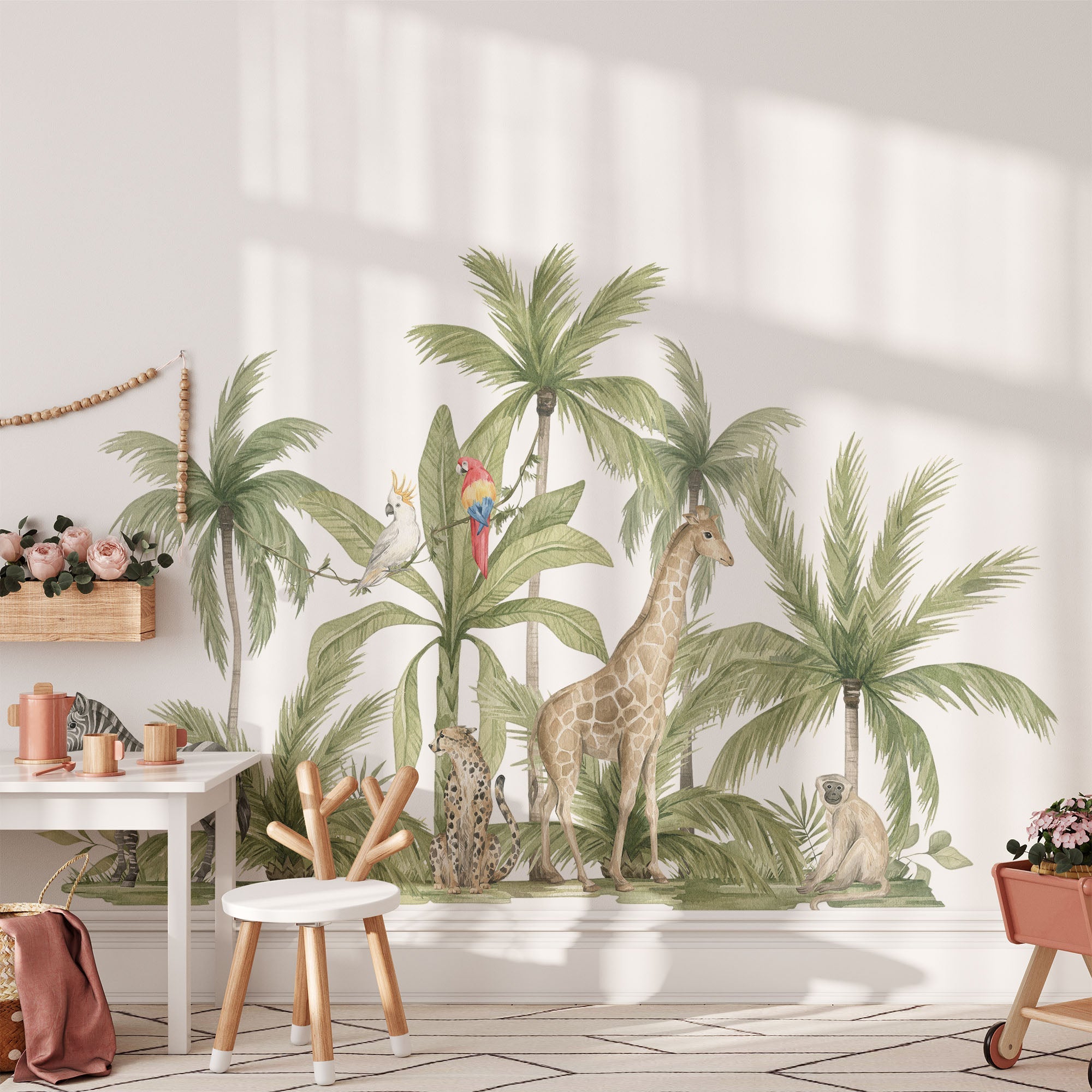 Safari Animal Wall Stickers, Benji & Belle