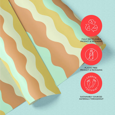 Christmas Festive Houses Gift Wrapping Paper, Eco Friendly Gift Wrap, 100% Recyclable, Luxury Sustainable Kraft Xmas Gift Wrap.