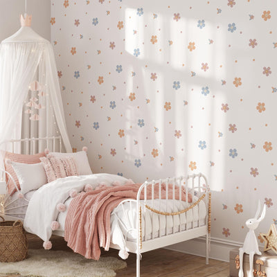 Coloured Daisy Wall Decals, Kids Room Daisies Wall Stickers, Nursery Theme, Playroom, Bedroom Decor, Peel & Stick Flower Decals,