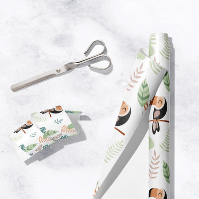 Jungle Birds Gift Wrap, Eco Friendly Toucan Kids Gift Wrapping Paper, 100% Recyclable, Luxury Sustainable Kraft Birthday.