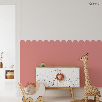 Scalloped Wall Panel, Half Wall Nursery Stickers, Nursery Decor, Removable Art, Polka Dot Decals, Peel & Stick