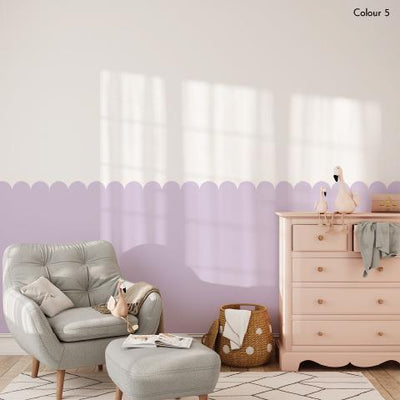 Scalloped Wall Panel, Half Wall Nursery Stickers, Nursery Decor, Removable Art, Polka Dot Decals, Peel & Stick