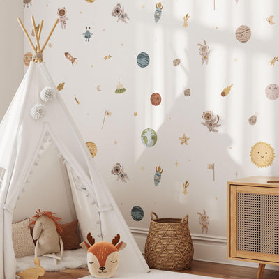 Space Wall Decals, Solar System Nursery Decor, Removable Planet Wall Stickers, Polka Dot Decals, Peel and Stick, Planets, Valentines Day