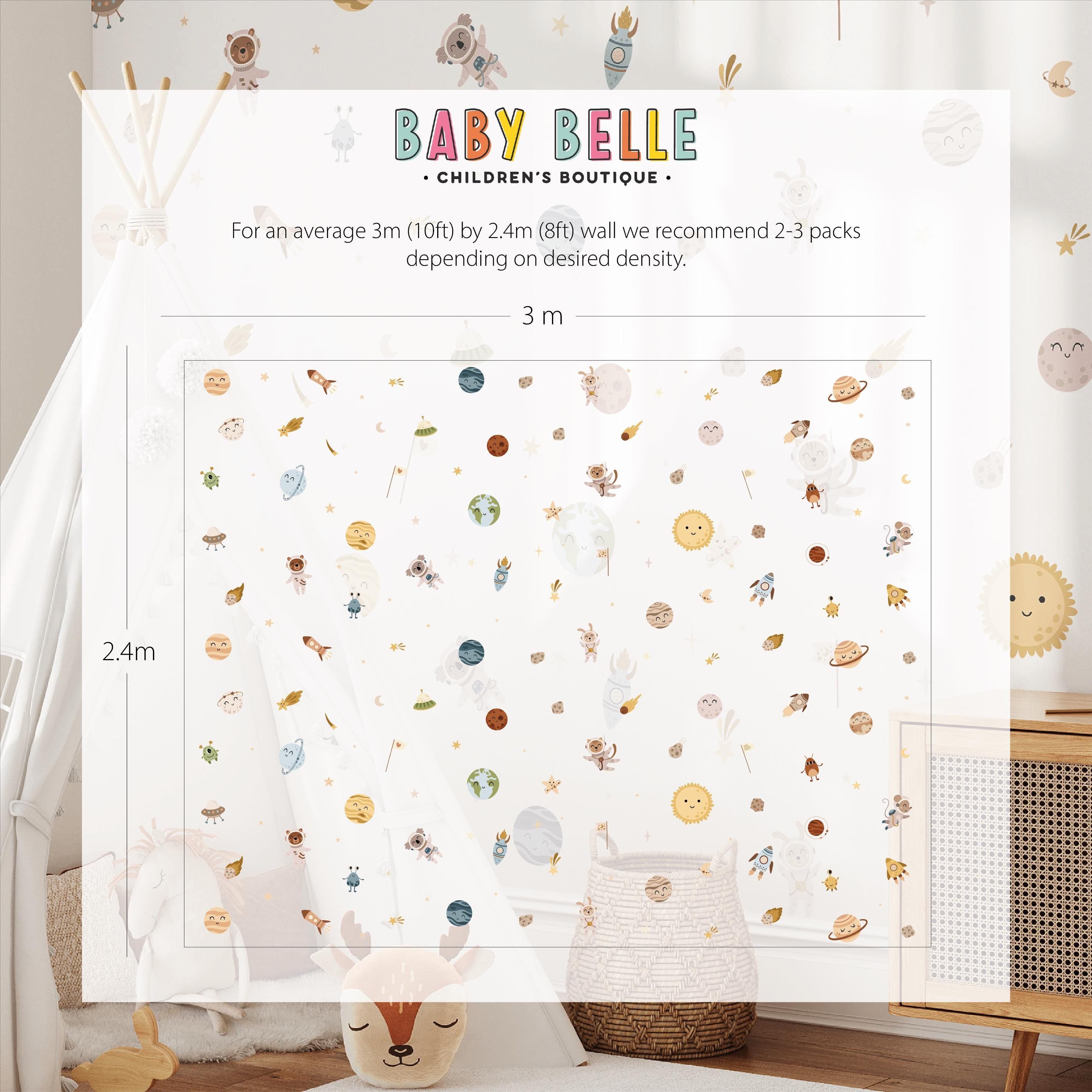 Space Wall Decals, Solar System Nursery Decor, Removable Planet Wall Stickers, Polka Dot Decals, Peel and Stick, Planets, Valentines Day