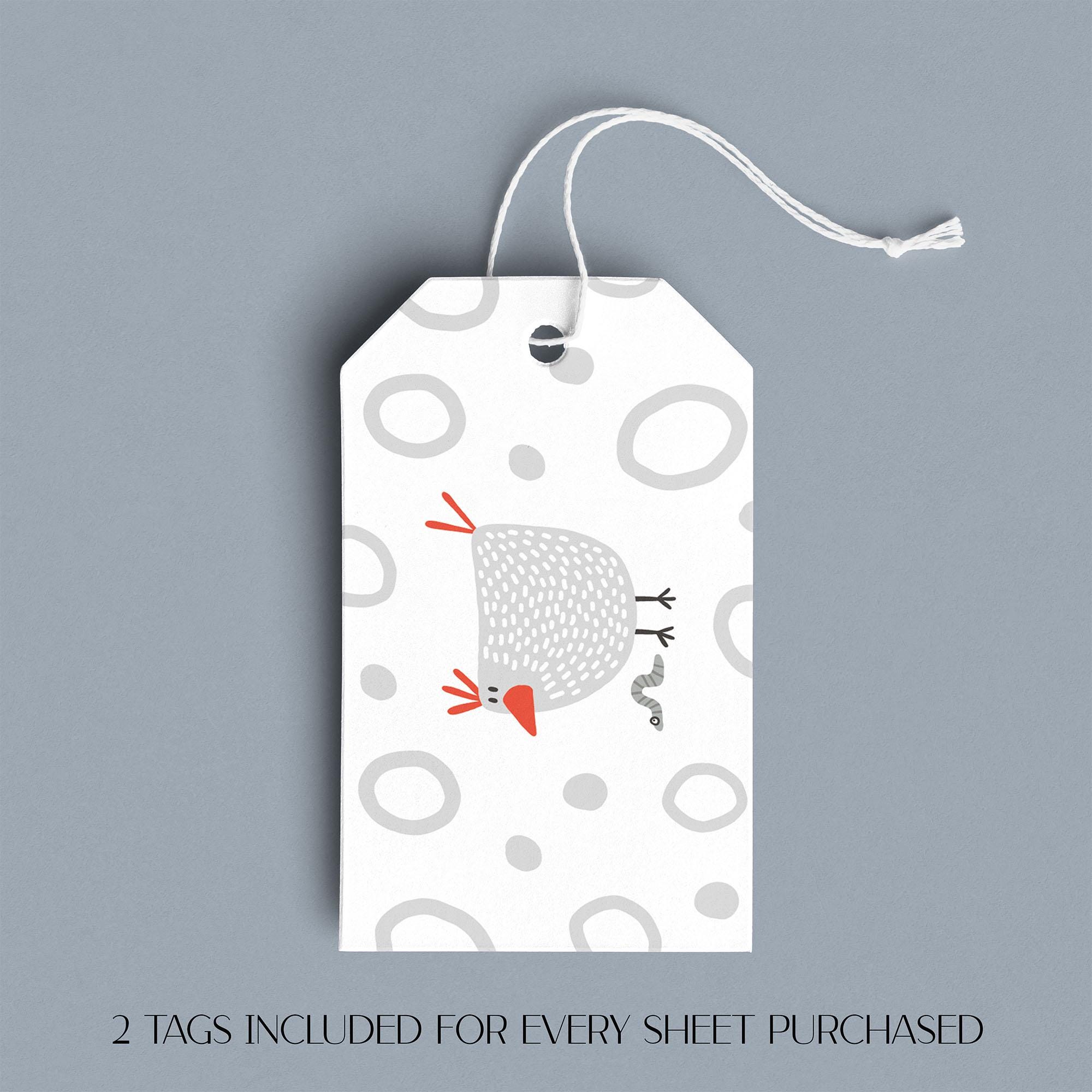 Chicken & Worm Gift Wrap, Eco-Friendly Farm Kids Gift Wrapping Paper, 100% Recyclable, Luxury Sustainable Kraft Birthday, Funny.