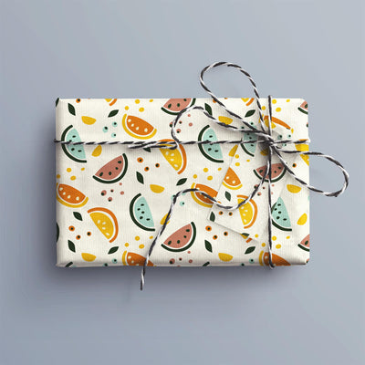 Watermelons Gift Wrap, Eco-Friendly Fruit Kids Gift Wrapping Paper, 100% Recyclable, Luxury Sustainable Kraft Birthday.