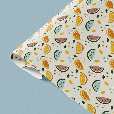Watermelons Gift Wrap, Eco-Friendly Fruit Kids Gift Wrapping Paper, 100% Recyclable, Luxury Sustainable Kraft Birthday.