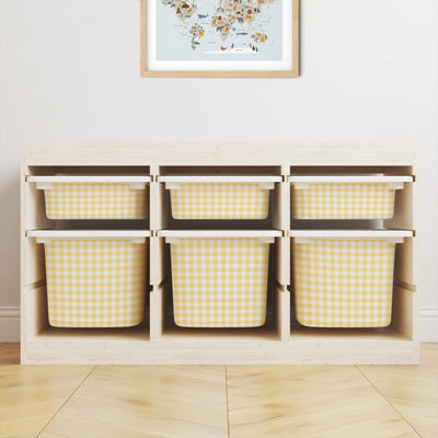 IKEA Trofast Gingham Drawer Stickers | Removable Playroom Organisation Labels | Scandi Kids Decor