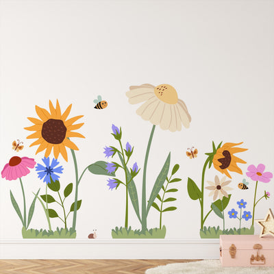 Large Flower Wall Decals: Paper Removable Wild Flower Baby, Kids Nursery Stickers