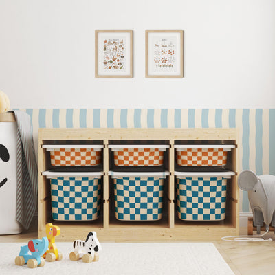 IKEA Trofast Checkered Drawer Stickers | Removable Playroom Organisation Labels | Scandi Kids Decor