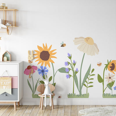 Large Flower Wall Decals: Paper Removable Wild Flower Baby, Kids Nursery Stickers
