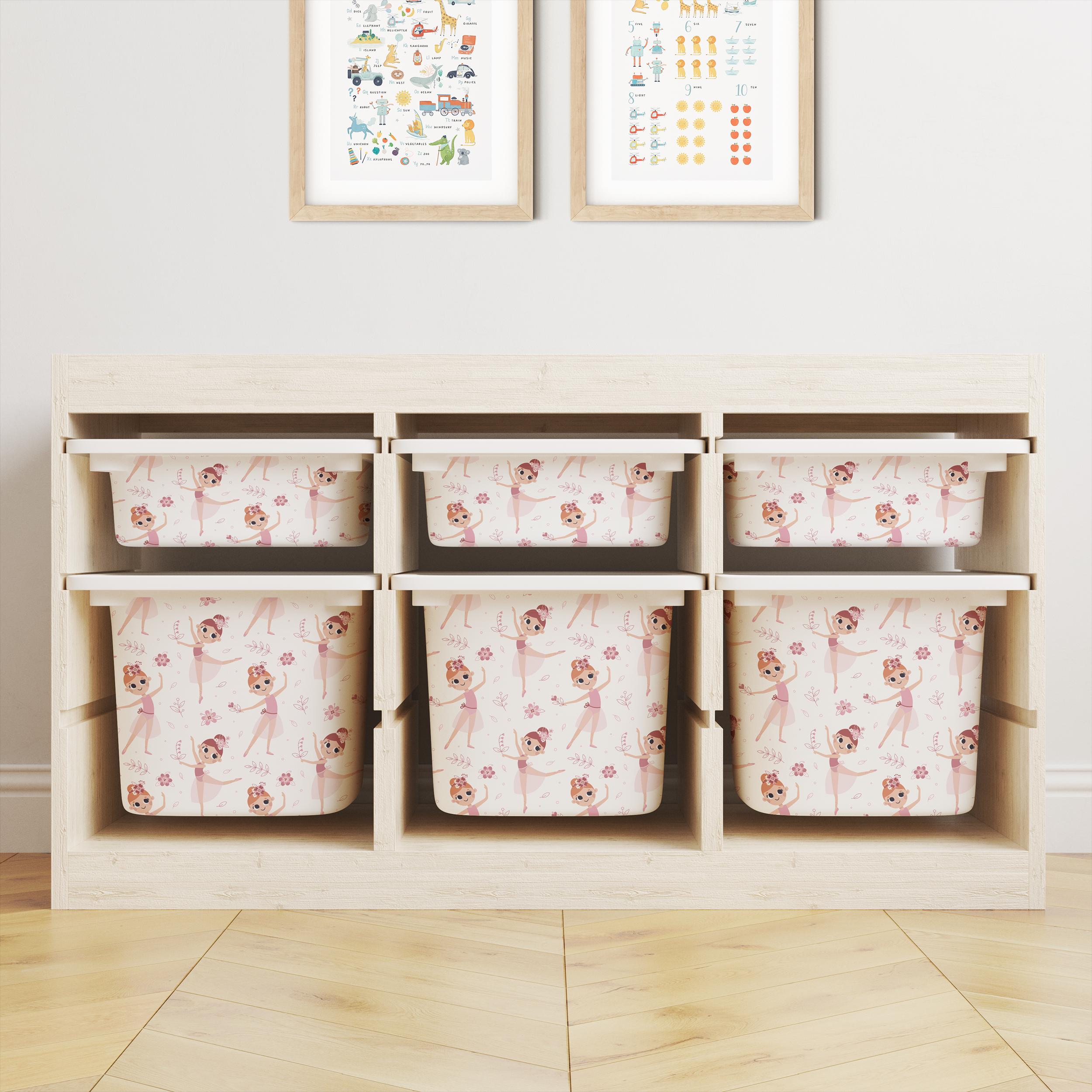 IKEA Trofast Floral Ballet Dancer Box Stickers | Removable Playroom Organisation Labels | Scandi Kids Decor