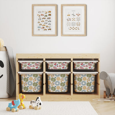 IKEA Trofast Box Fruit Stickers Multicoloured | Removable Playroom Organisation Labels | Scandi Kids Decor