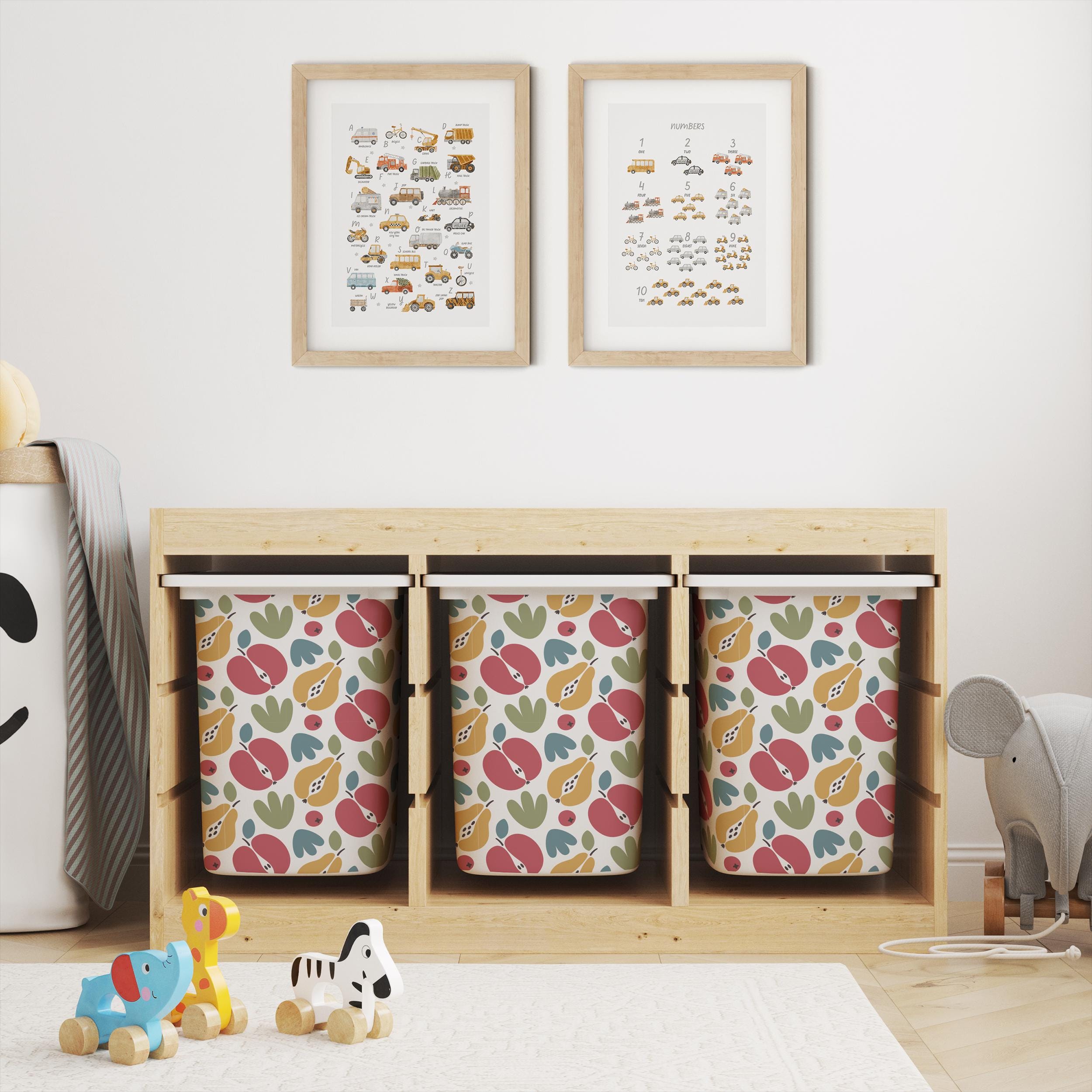 IKEA Trofast Box Fruit Stickers Multicoloured | Removable Playroom Organisation Labels | Scandi Kids Decor
