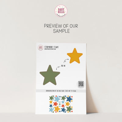 Storybook Star Wall Stickers , Multicolour Baby Nursery Decor , Childrens Bedroom