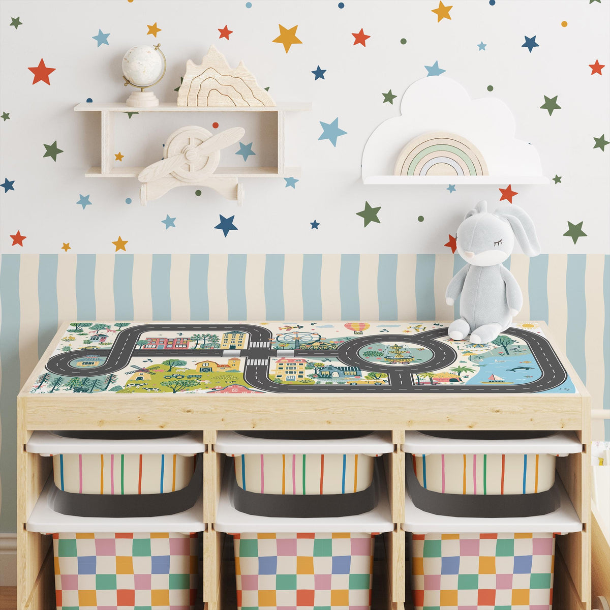 Storybook Star Wall Stickers , Multicolour Baby Nursery Decor , Childrens Bedroom
