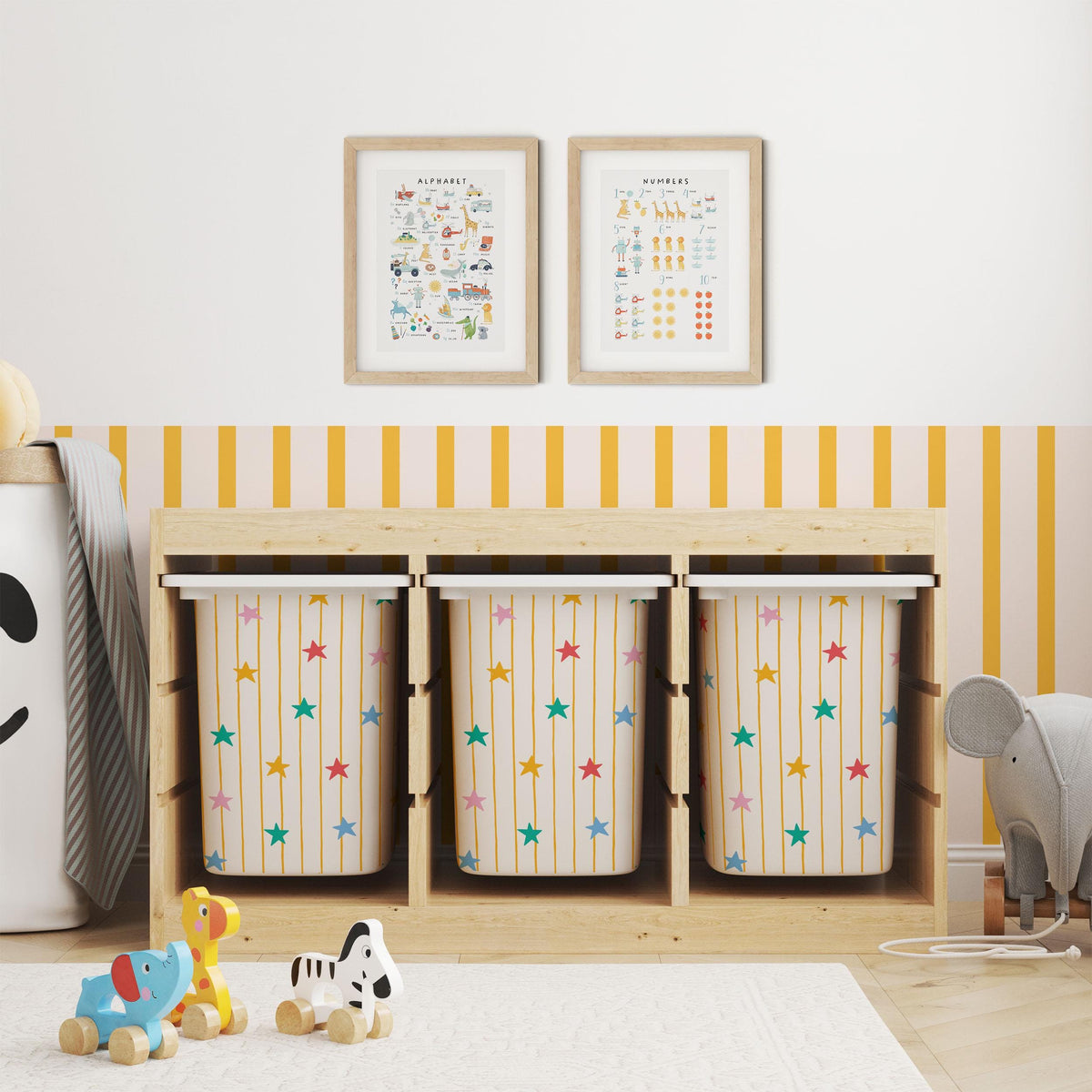 IKEA Trofast Starfall Box Stickers Scalloped | Removable Playroom Organisation Labels | Scandi Kids Decor