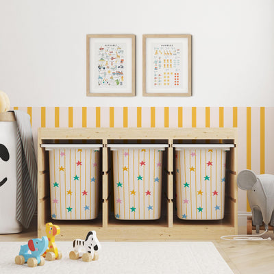 IKEA Trofast Starfall Box Stickers Scalloped | Removable Playroom Organisation Labels | Scandi Kids Decor