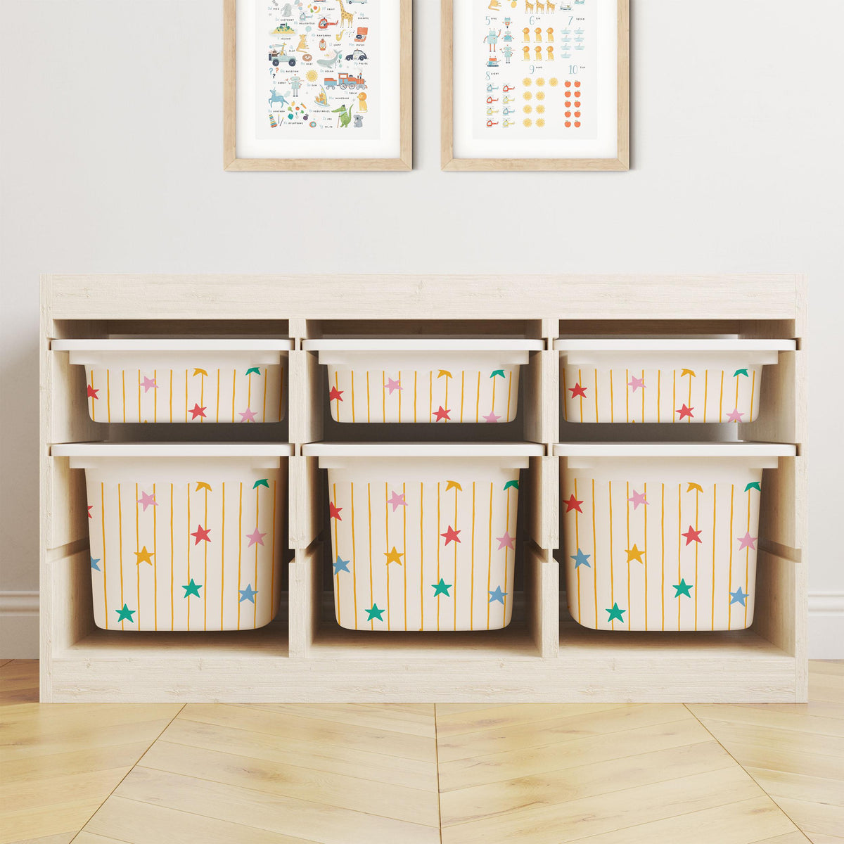 IKEA Trofast Starfall Box Stickers Scalloped | Removable Playroom Organisation Labels | Scandi Kids Decor