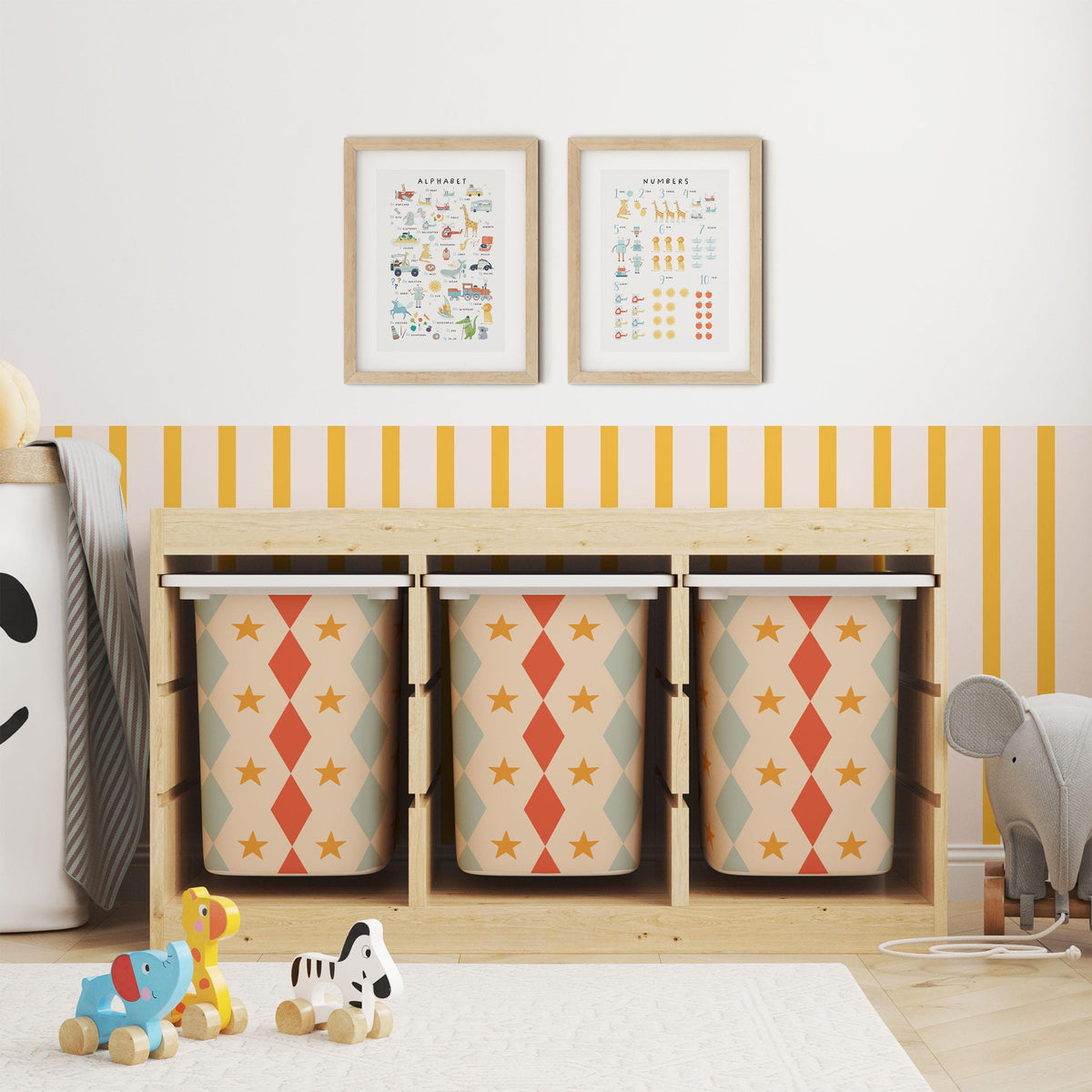 IKEA Trofast Big Top Box Stickers Scalloped | Removable Playroom Organisation Labels | Scandi Kids Decor