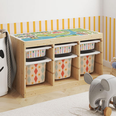 IKEA Trofast Big Top Box Stickers Scalloped | Removable Playroom Organisation Labels | Scandi Kids Decor