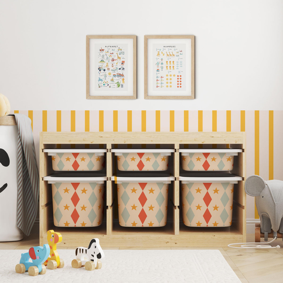 IKEA Trofast Big Top Box Stickers Scalloped | Removable Playroom Organisation Labels | Scandi Kids Decor