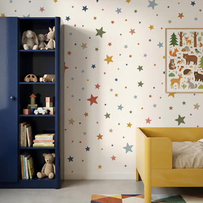 Storybook Star Wall Stickers , Multicolour Baby Nursery Decor , Childrens Bedroom