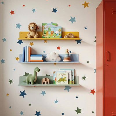 Storybook Star Wall Stickers , Multicolour Baby Nursery Decor , Childrens Bedroom