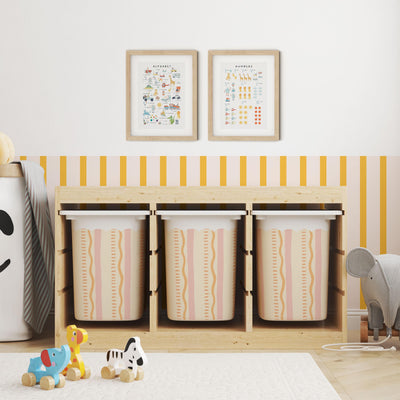 IKEA Trofast Wavy Days Box Stickers Scalloped | Removable Playroom Organisation Labels | Scandi Kids Decor