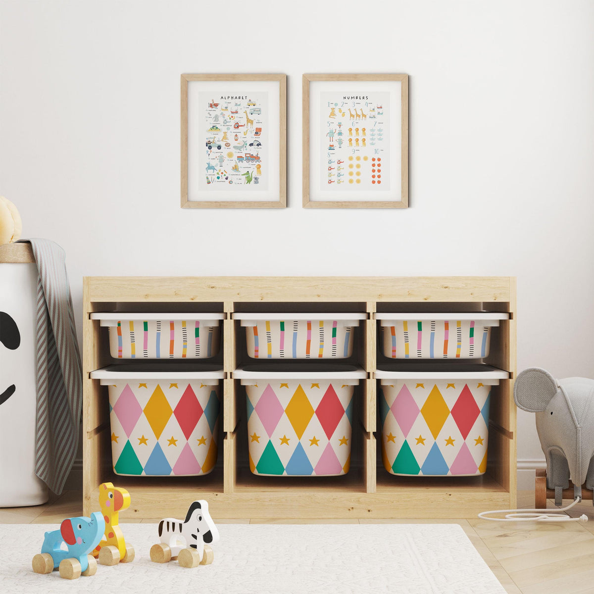 IKEA Trofast Big Top Box Stickers Scalloped | Removable Playroom Organisation Labels | Scandi Kids Decor