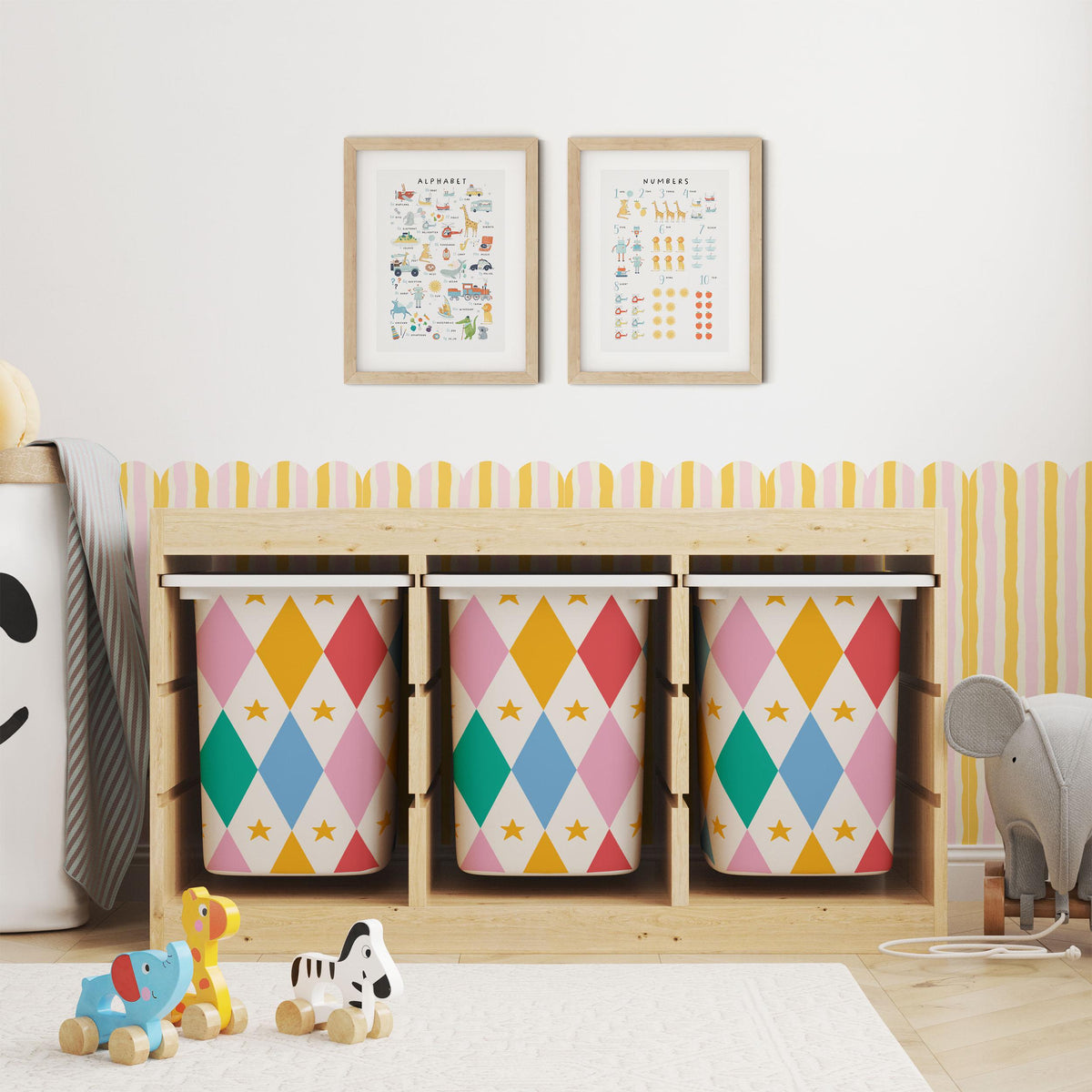 IKEA Trofast Star Parade Box Stickers Scalloped | Removable Playroom Organisation Labels | Scandi Kids Decor