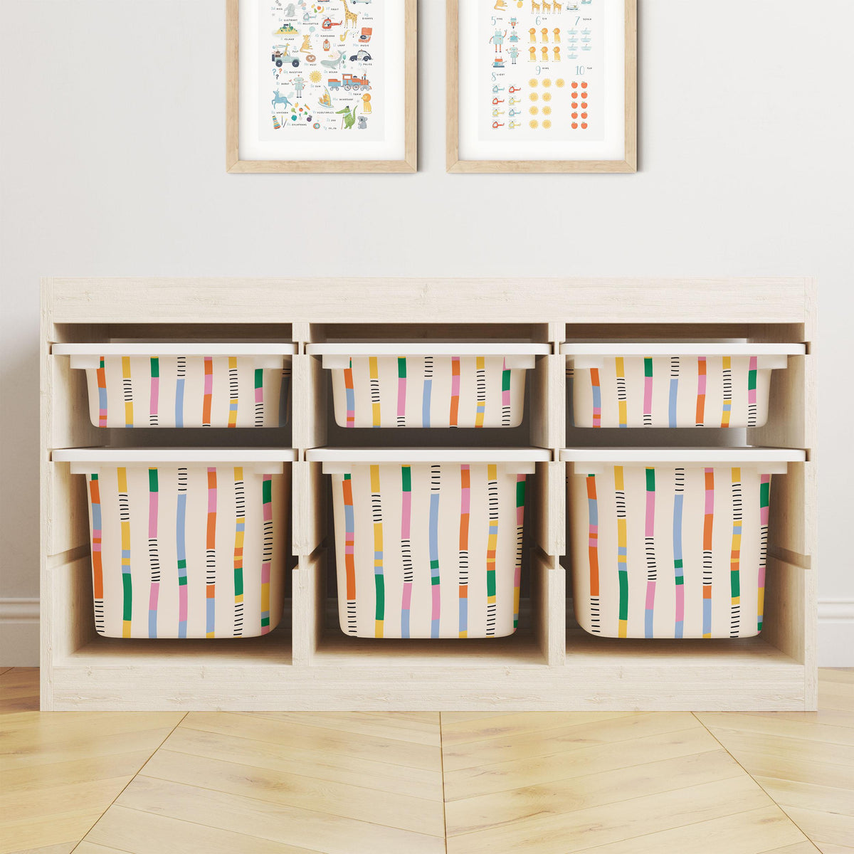 IKEA Trofast Doodle Dash Box Stickers Scalloped | Removable Playroom Organisation Labels | Scandi Kids Decor