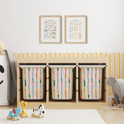 IKEA Trofast Doodle Dash Box Stickers Scalloped | Removable Playroom Organisation Labels | Scandi Kids Decor