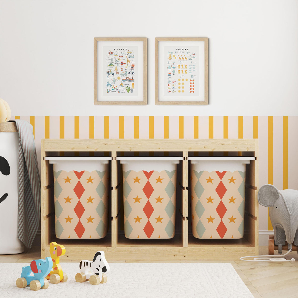 IKEA Trofast Big Top Box Stickers Scalloped | Removable Playroom Organisation Labels | Scandi Kids Decor