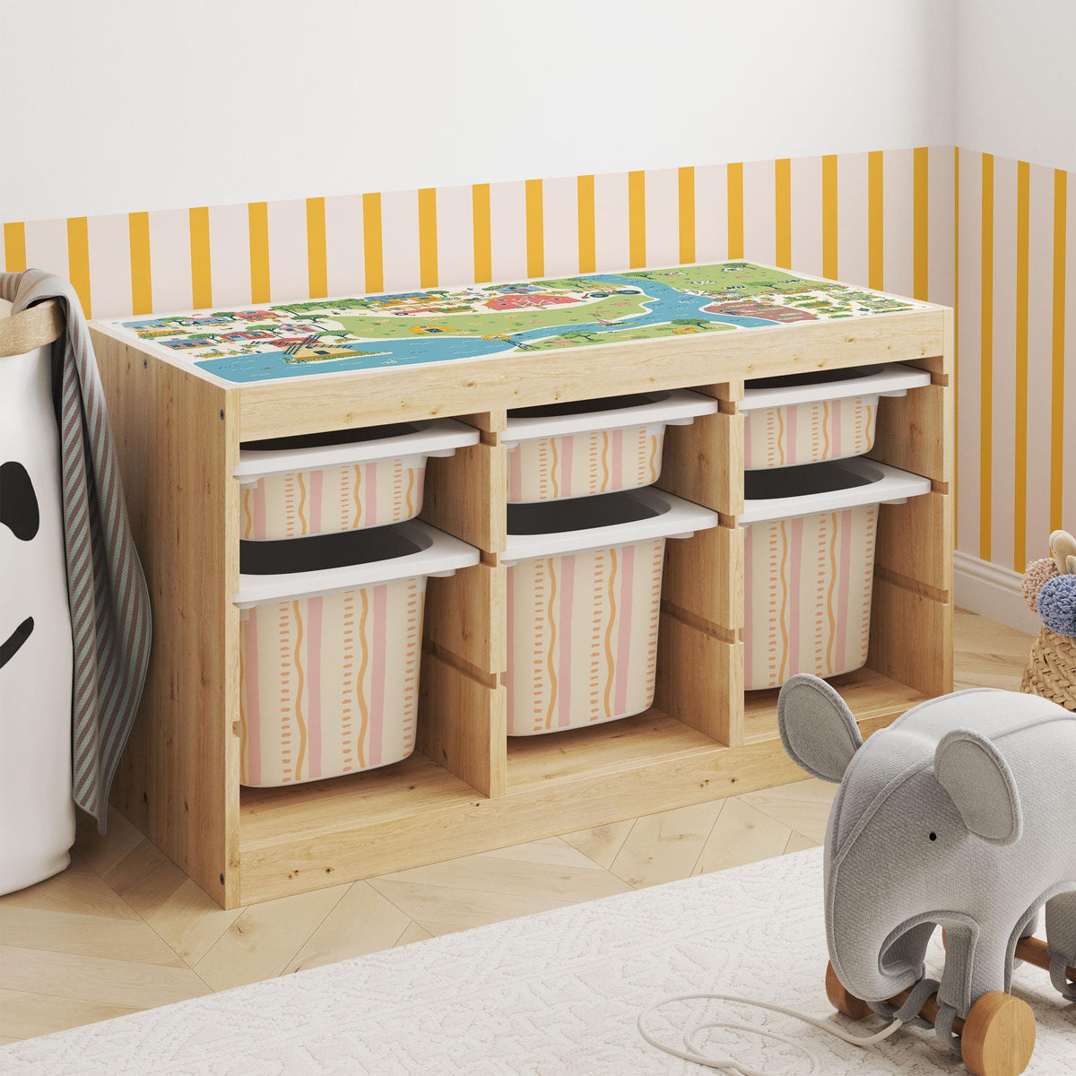 IKEA Trofast Wavy Days Box Stickers Scalloped | Removable Playroom Organisation Labels | Scandi Kids Decor