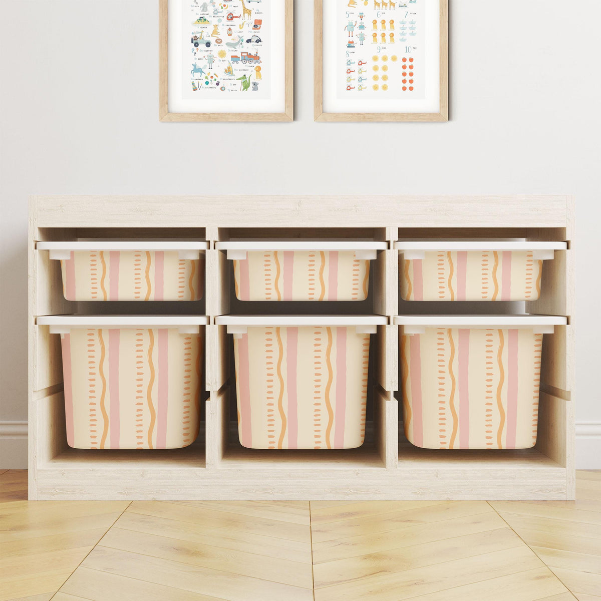 IKEA Trofast Wavy Days Box Stickers Scalloped | Removable Playroom Organisation Labels | Scandi Kids Decor