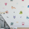 Cute Monsters Wall Decals, Kids Room Monster Wall Stickers, Nursery Theme, Playroom, Bedroom Decor, Peel & Stick Animal Decals,